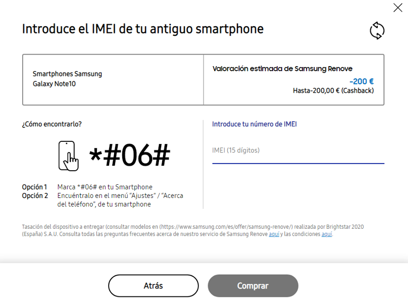 vender note 10 en samsung