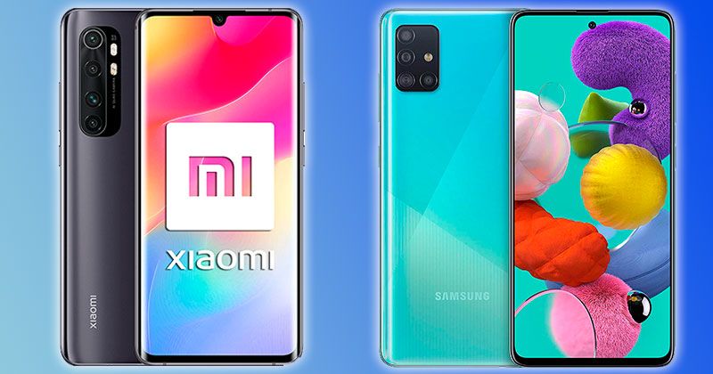 xiaomi mi note 10 lite vs galaxy a51
