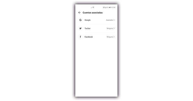 cuentas asociadas huawei