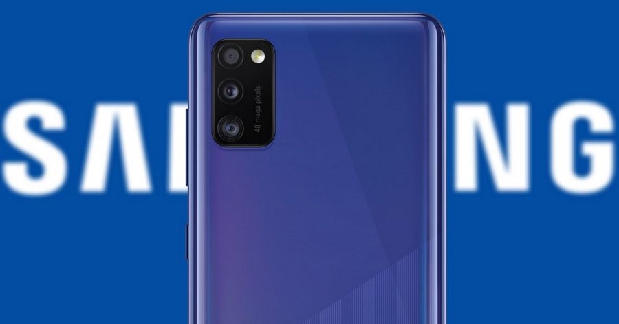 galaxy a41 tapando el logo de samsung