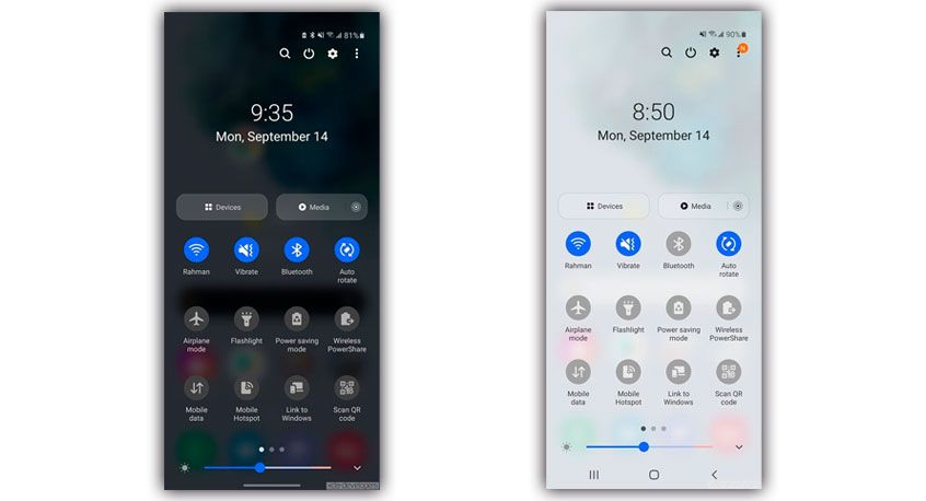 panel accesos one ui 3.0