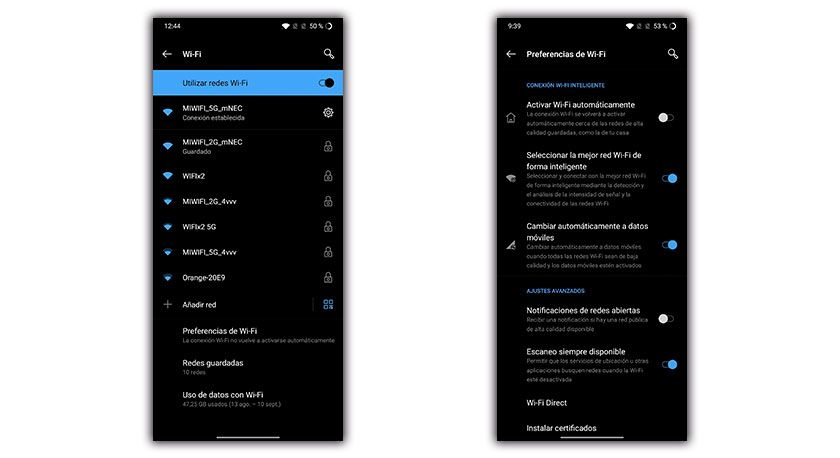preferencia wifi oneplus
