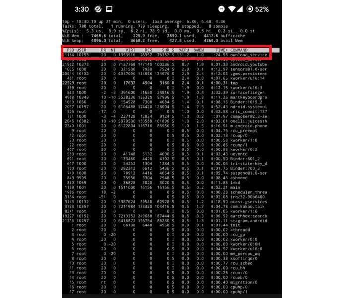 procesos google play cpu