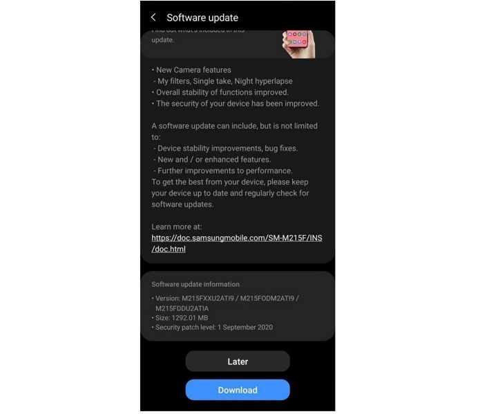 samsung galaxy m21 y m31 actualizacion