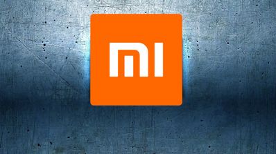 xiaomi logo y fondo azul