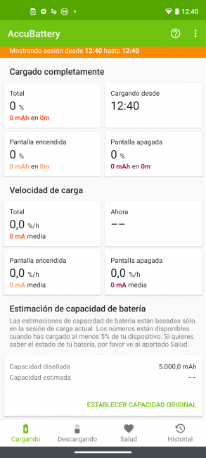 Datos de la batería del Moto G9 Plus