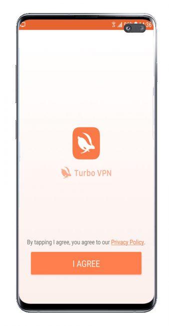 Inicio de la aplicación Turbo VPN