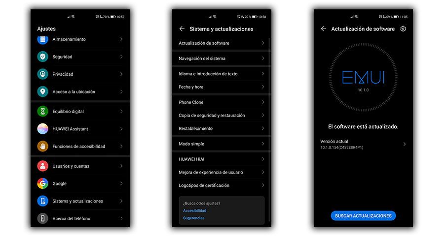 actualización actualizar huawei