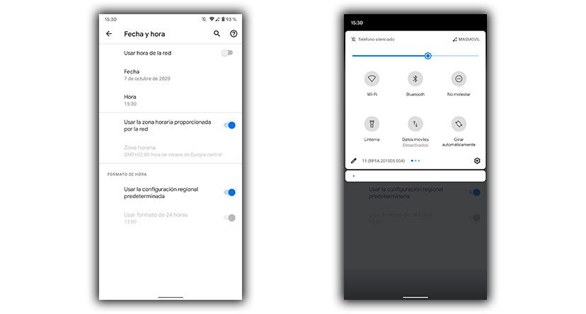ajustes hora wifi android