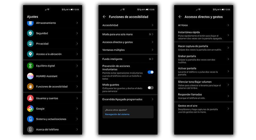 gestos en el aire huawei