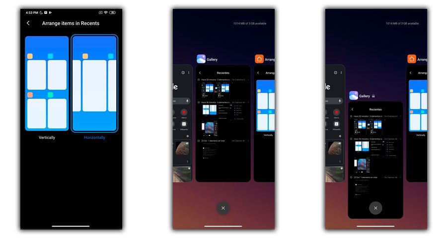 miui 12 multitarea horizontal