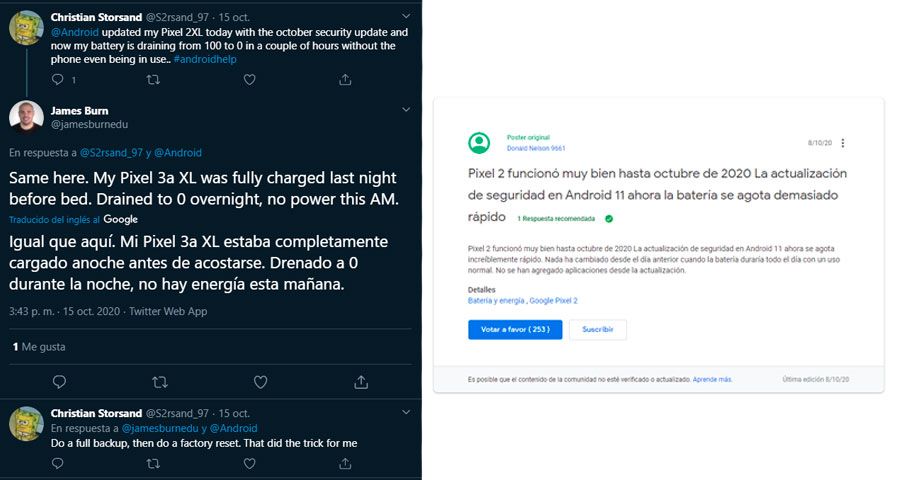 problema bateria actualización google pixel