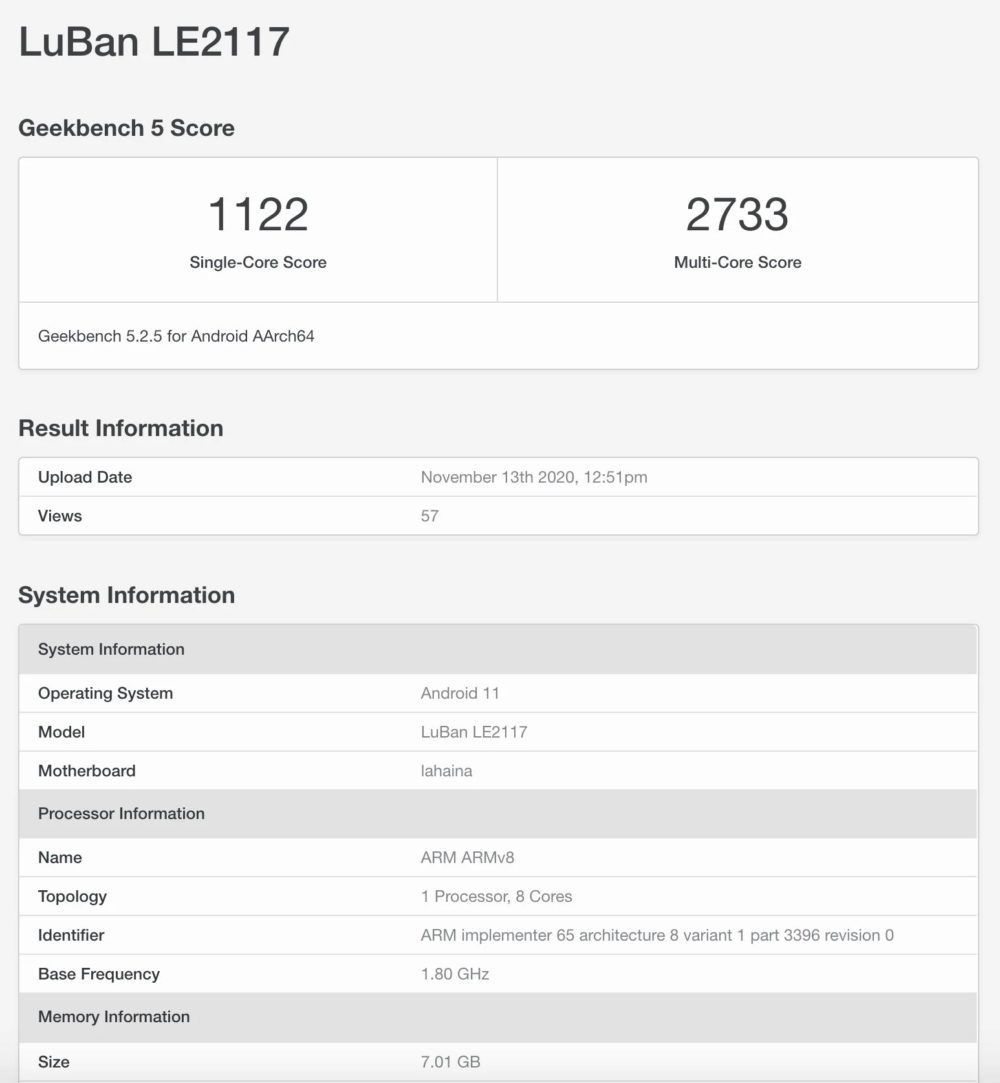 oneplus 9 geekbench