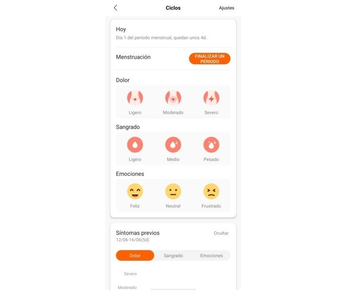 mi band 5 ciclo menstrual