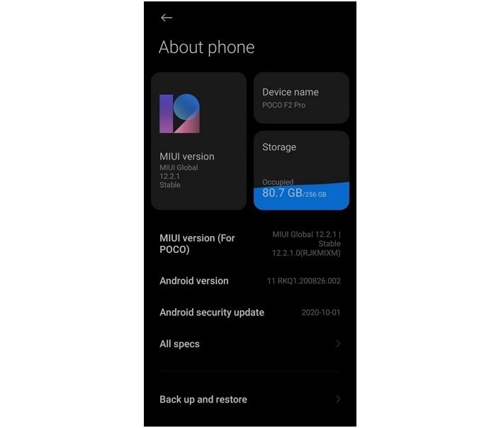 miui 12 android 11 poco f2 pro