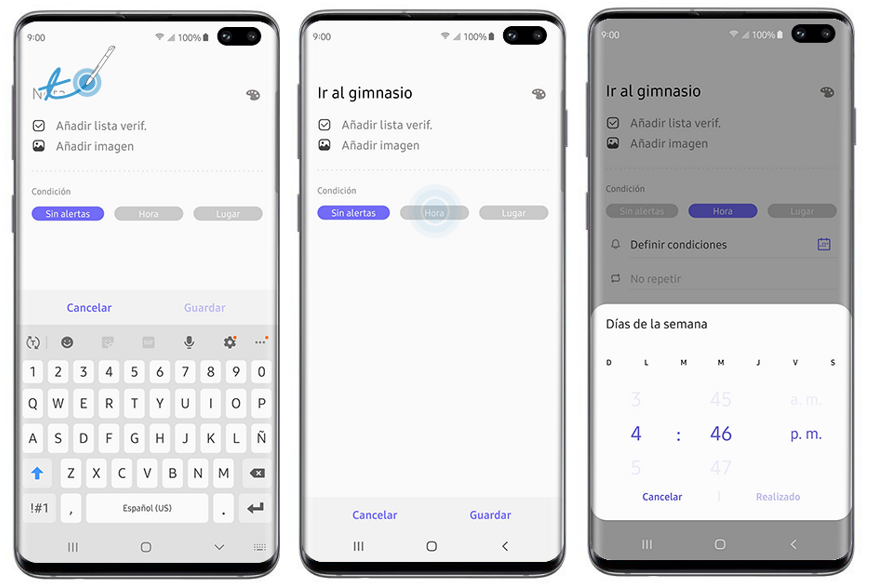samsung crear recordatorios