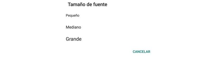 tamaño de fuente en android