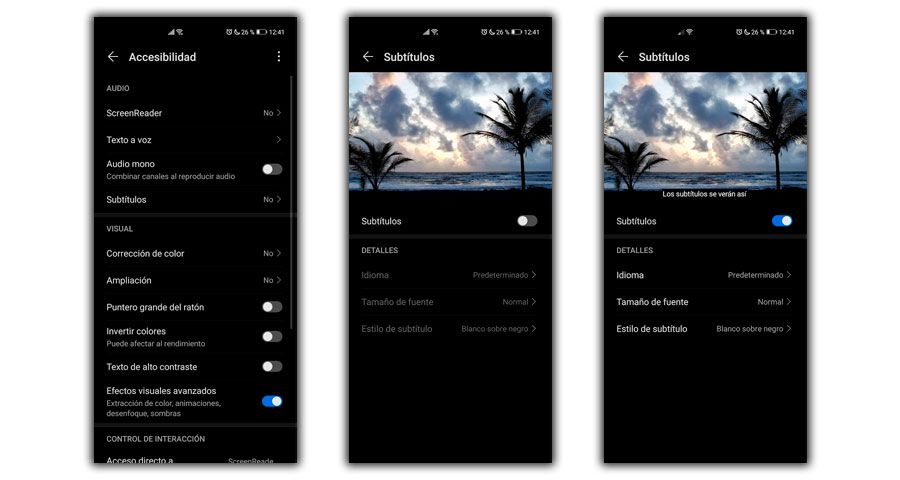 activar subtítulos android