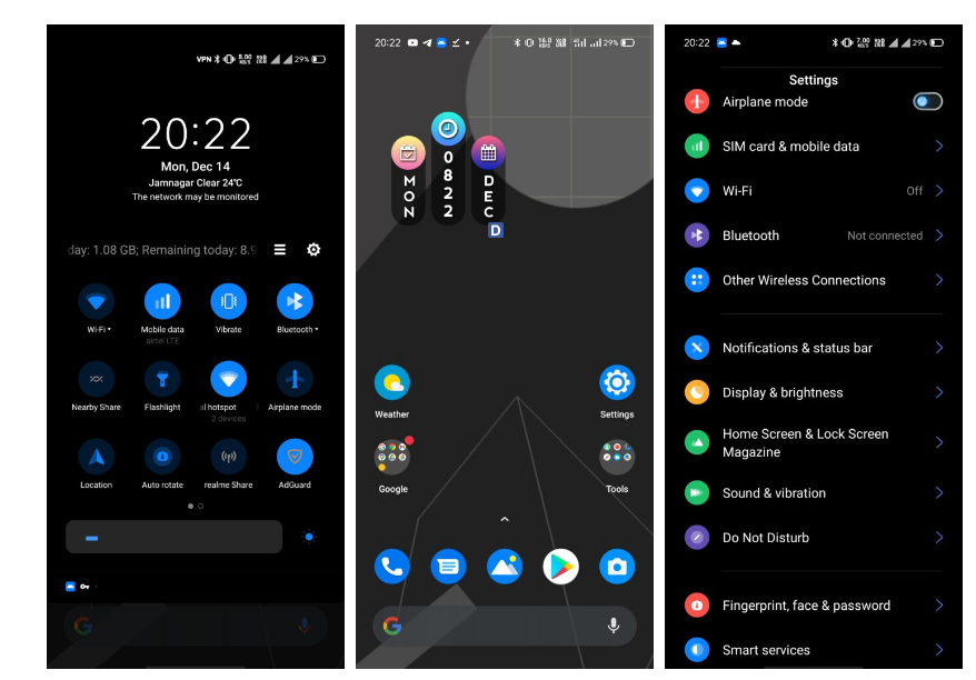 android stock dark para realme