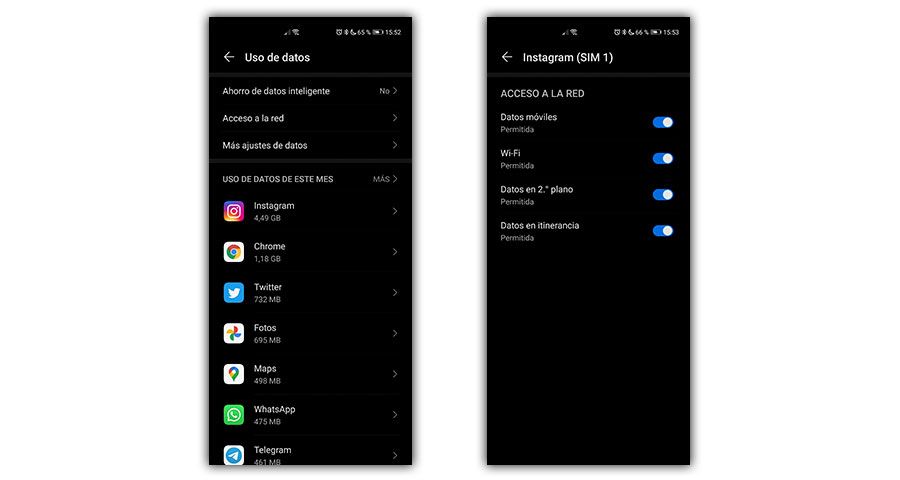 bloquear datos moviles huawei