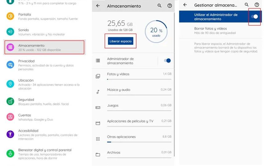 borrar fotos automaticamente en motorola
