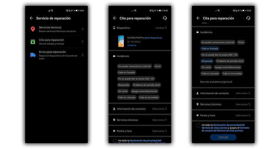 cita previa servicio tecnico huawei