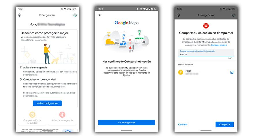 compartir ubicación emergencia android
