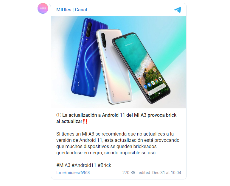 problema actualizar mi a3