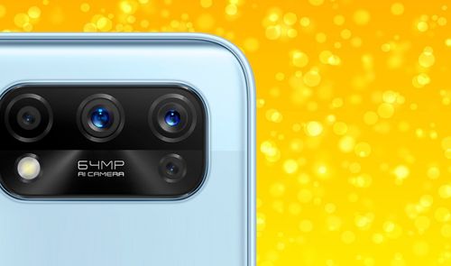 realme 7 pro cámaras y fondo amarillo