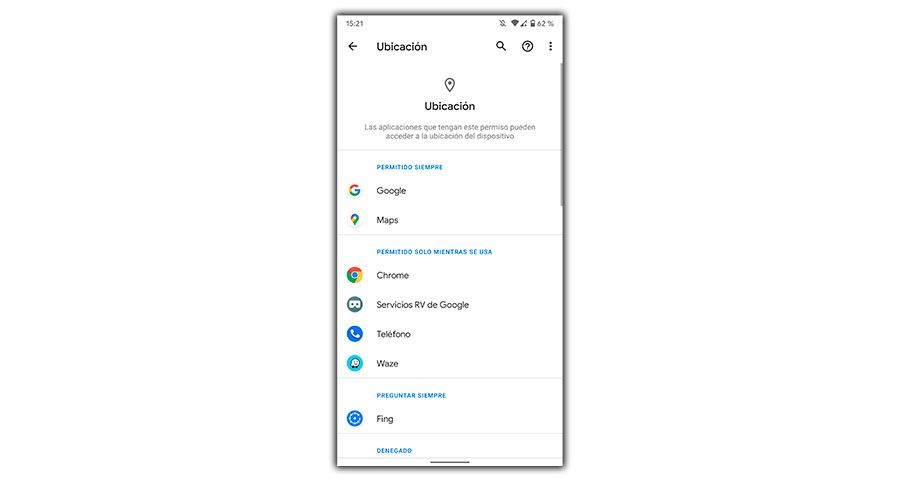 ubicación apps google