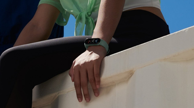mi band 5 en la muñeca