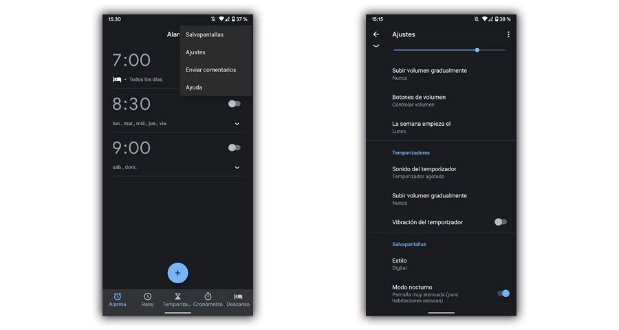 salvapantallas reloj android
