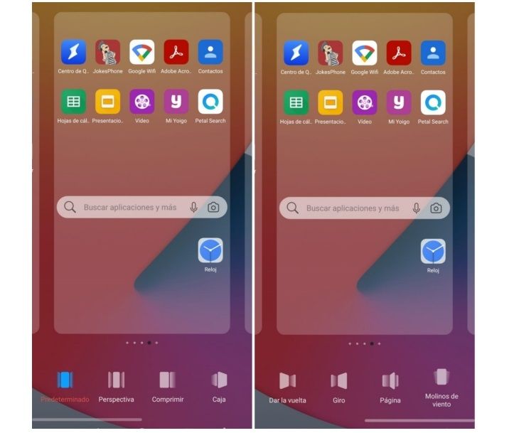 transiciones en Huawei