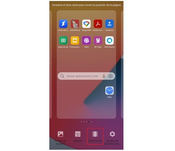 transiciones en Huawei