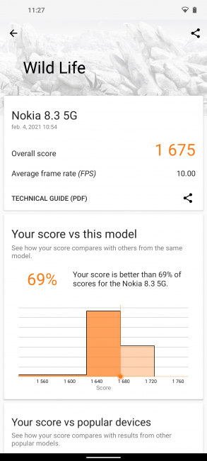 Resultados en 3D Mark con el Nokia 8.3 5G