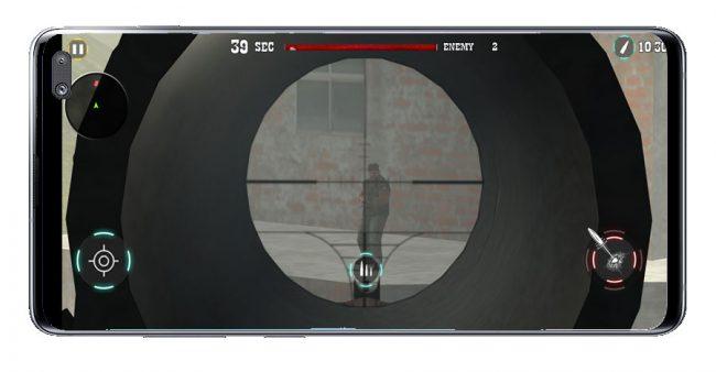 Apuntar a un enemigo en Sniper Shot Gun