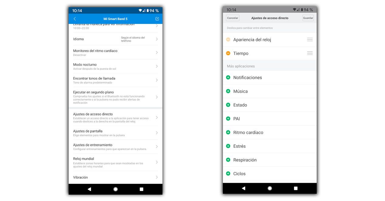 accesos directos mi band
