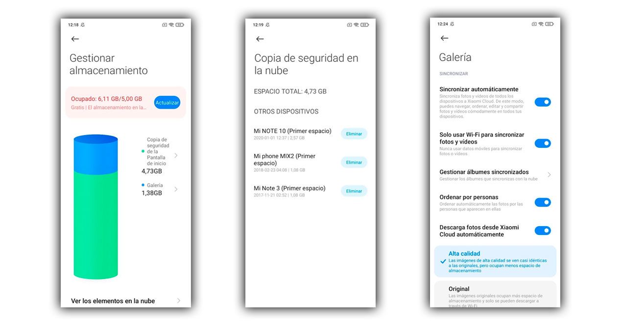 almacenamiento xiaomi cloud