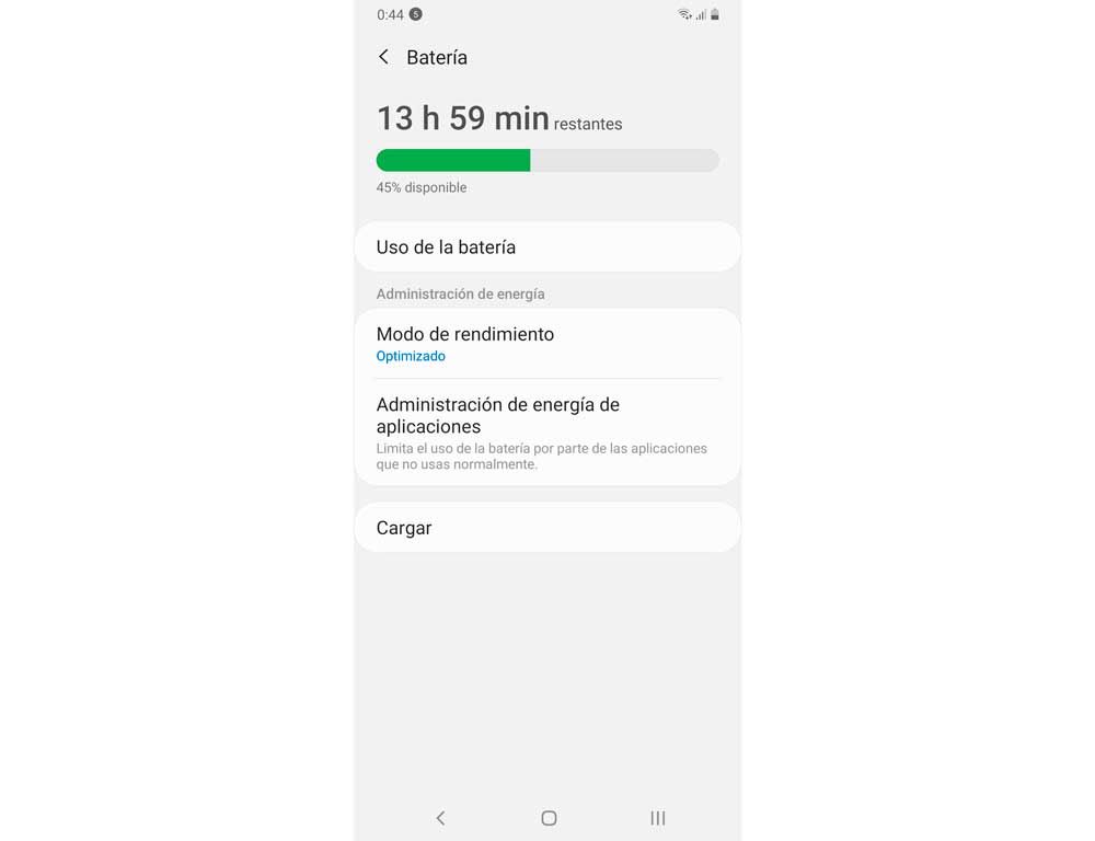 rendimiento samsung