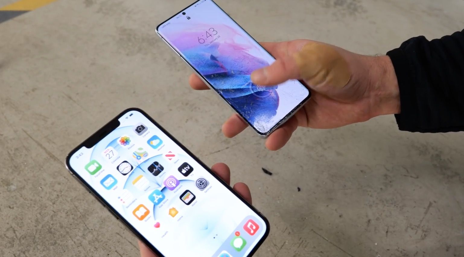 caidas iphone samsung