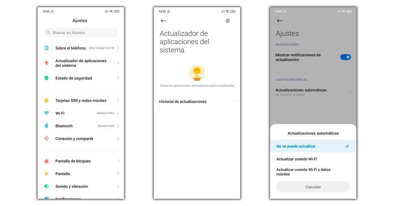 Desactivar actualizaciones automáticas apps Xiaomi