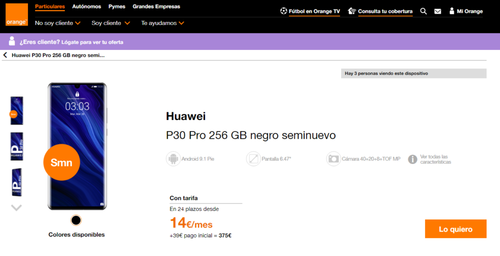 huawei p30 pro orange