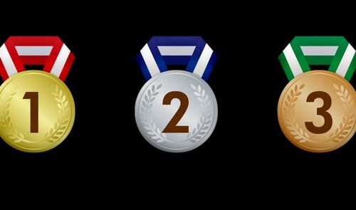 medallas y fondo negro