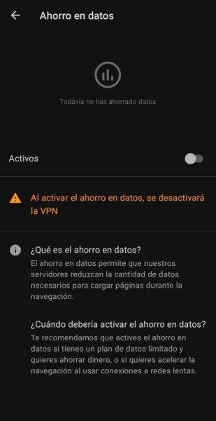 ahorro datos navegador