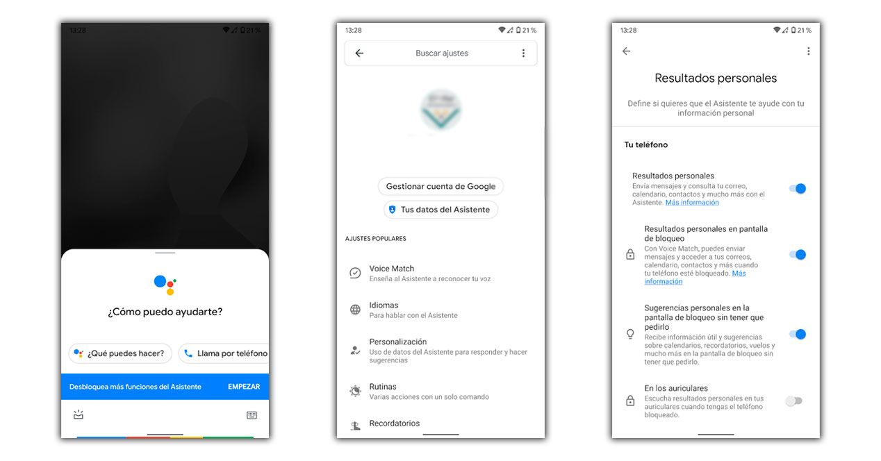 asistente google pantalla bloqueada