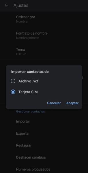 contactos sim