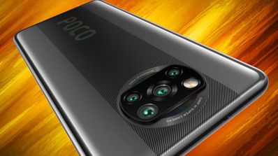 poco x3 nfc y fondo amarillo