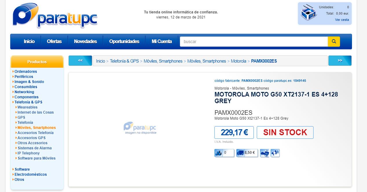 tienda precio moto g50
