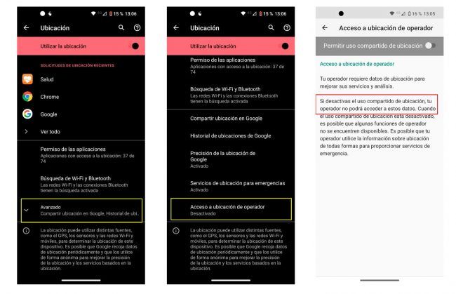 acceso ubicación móvil operador
