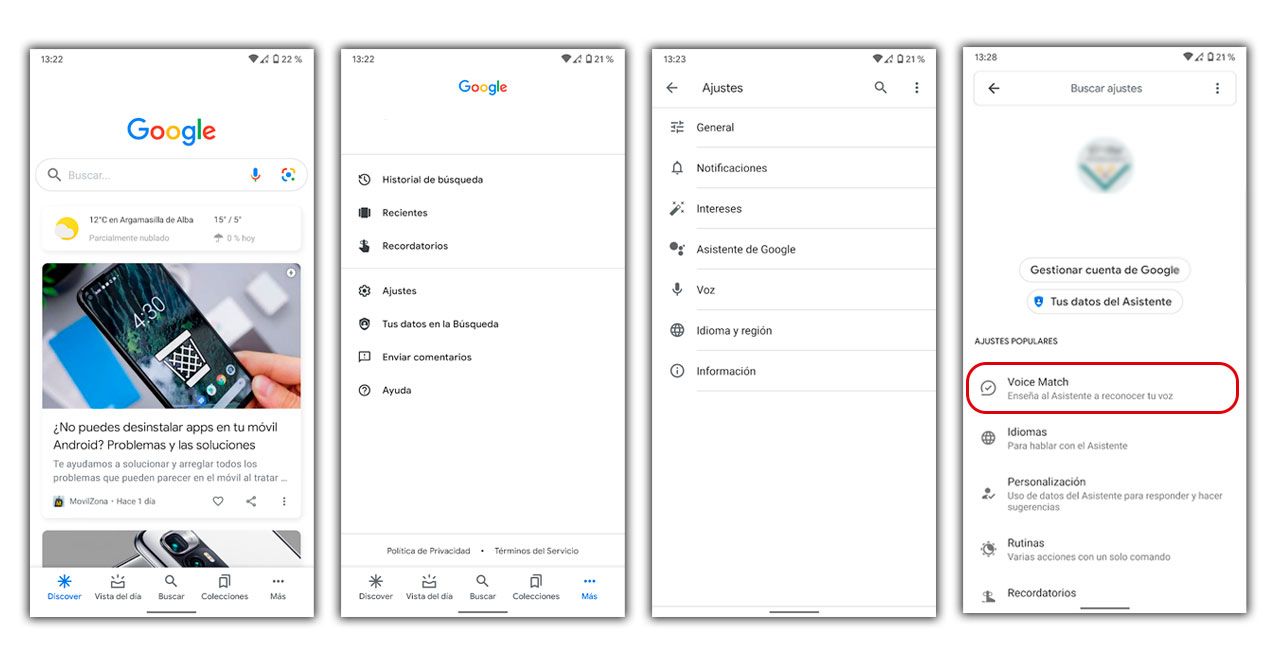 voice match google assistant